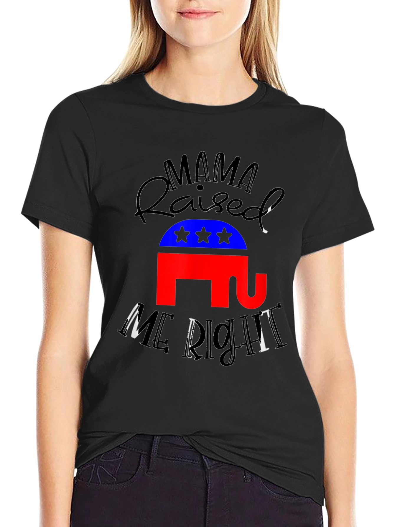 Mama Raised Me Right Republican T-Shirt