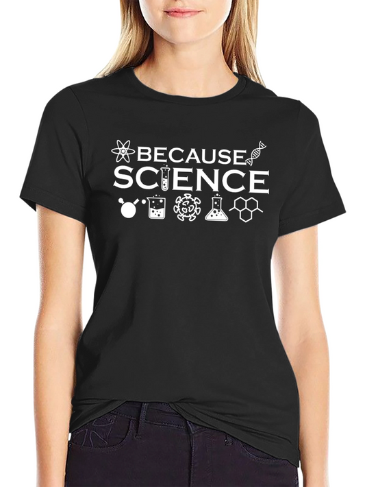 Because Science T-Shirt - Black Science Symbols