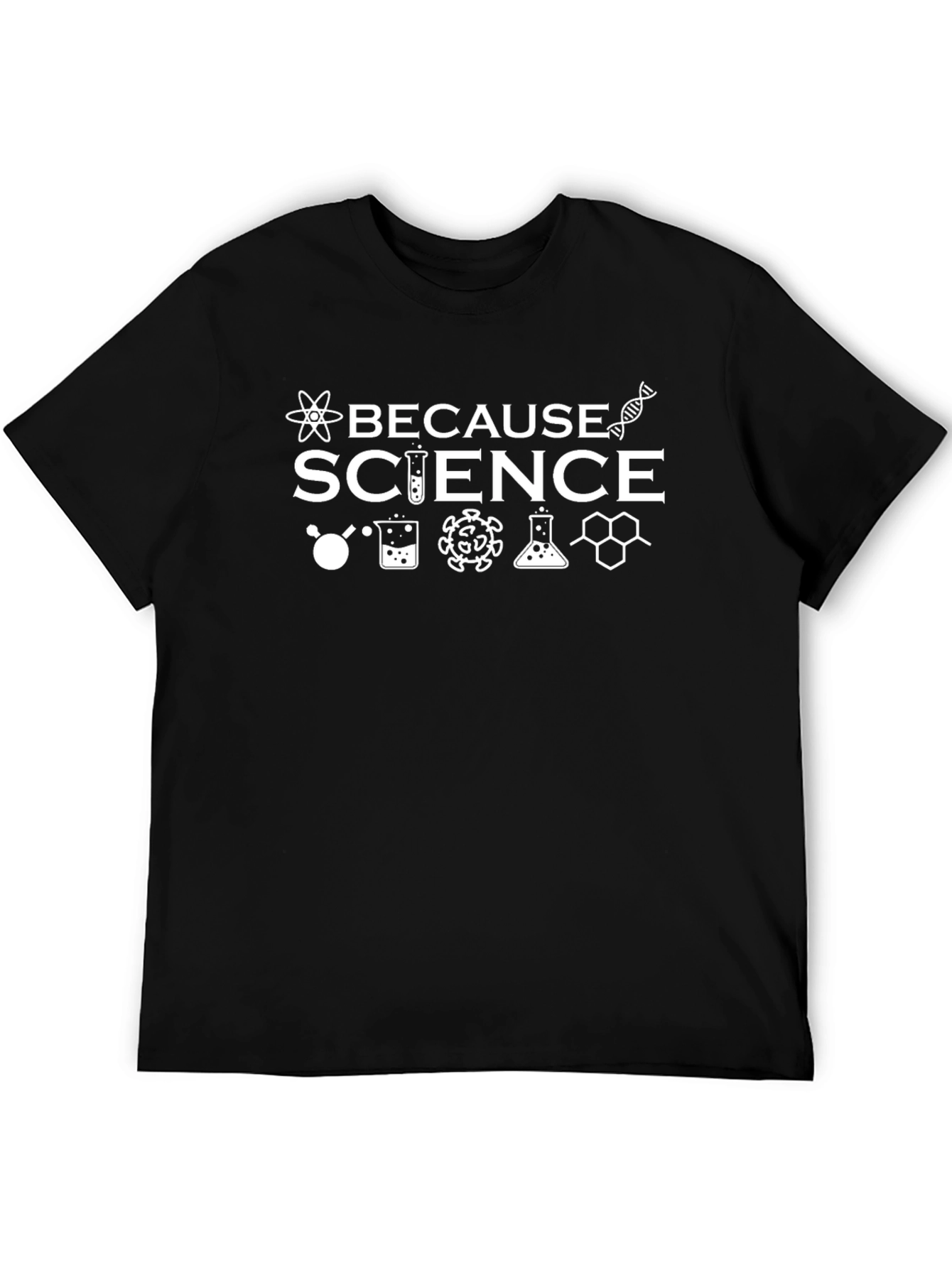Because Science T-Shirt - Black Science Symbols