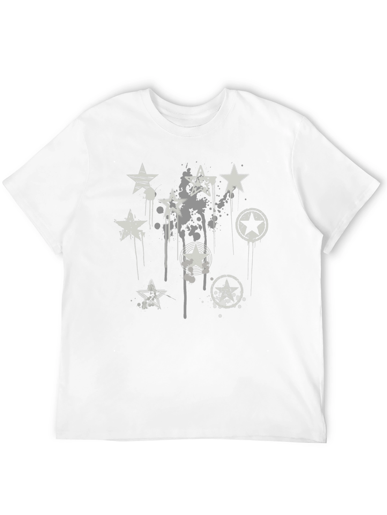 Grunge Star Graphic T-Shirt - Black