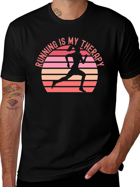 Running Is My Therapy T-Shirt - Motivational Runner Tee
