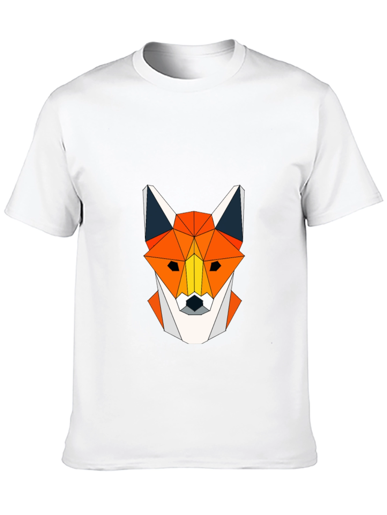 Geometric Fox Head Graphic Tee - Modern Design