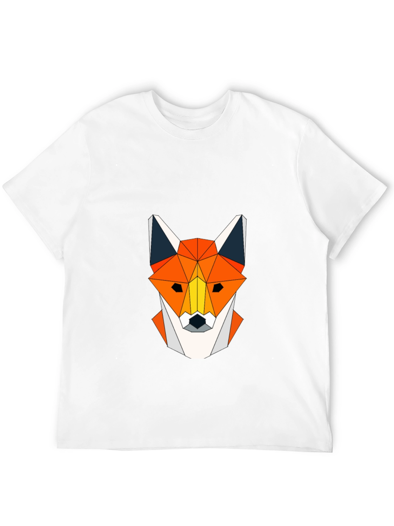Geometric Fox Head Graphic Tee - Modern Design