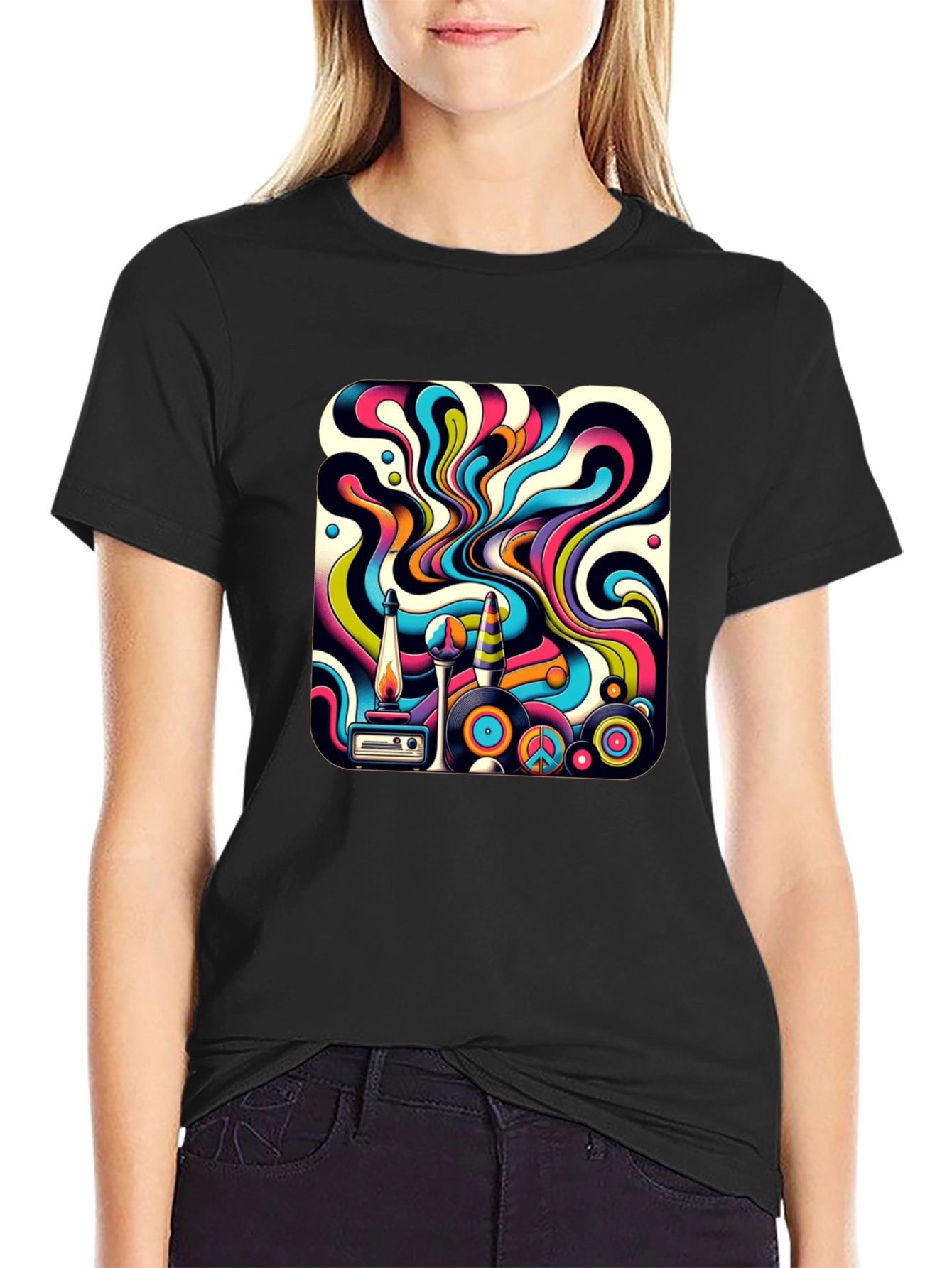 Retro Swirl Graphic Tee - Groovy Style