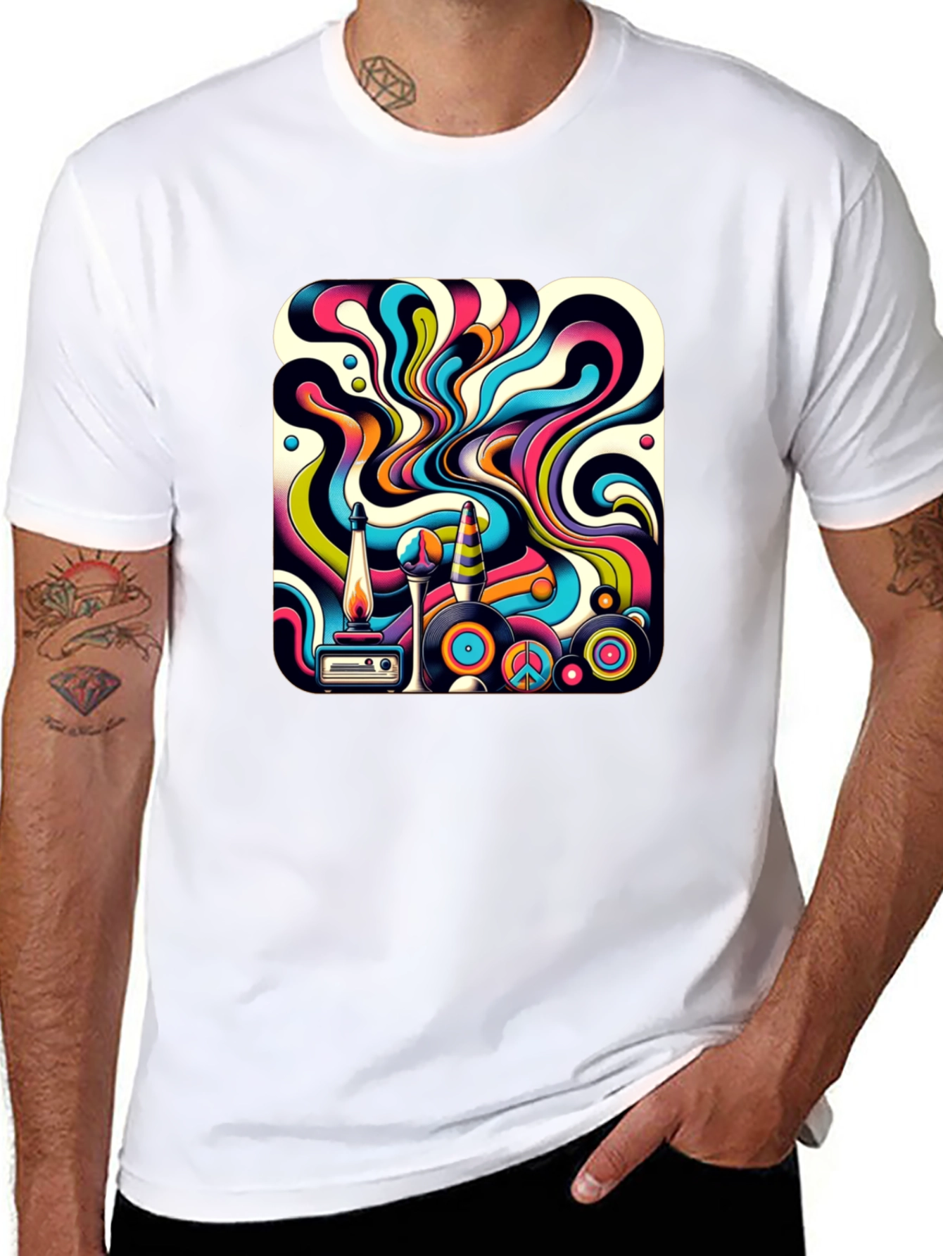 Retro Swirl Graphic Tee - Groovy Style