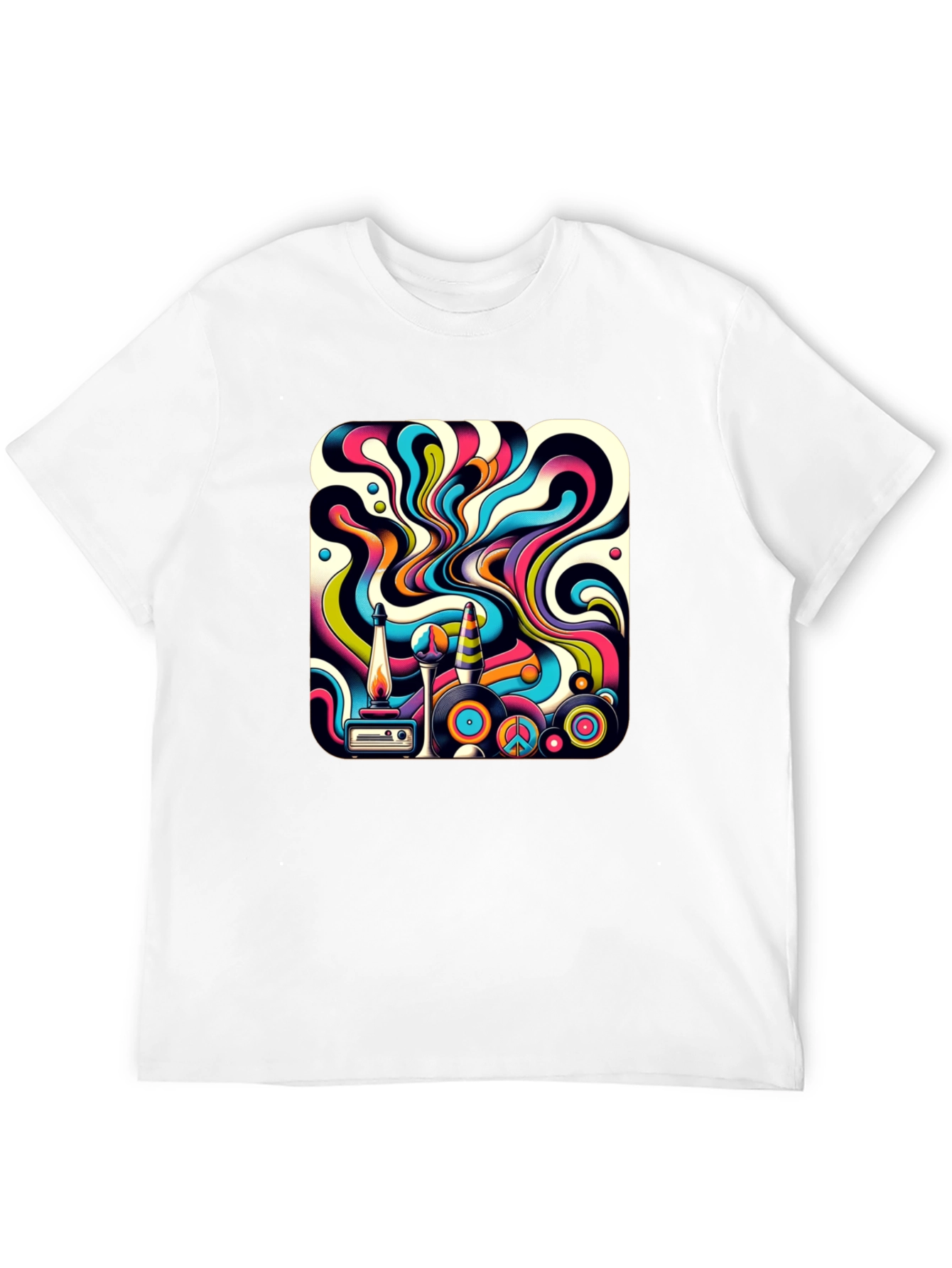 Retro Swirl Graphic Tee - Groovy Style