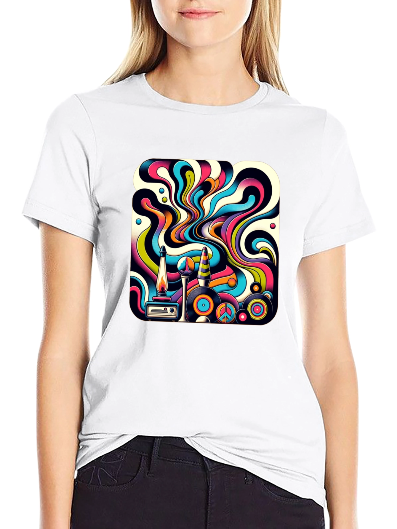 Retro Swirl Graphic Tee - Groovy Style
