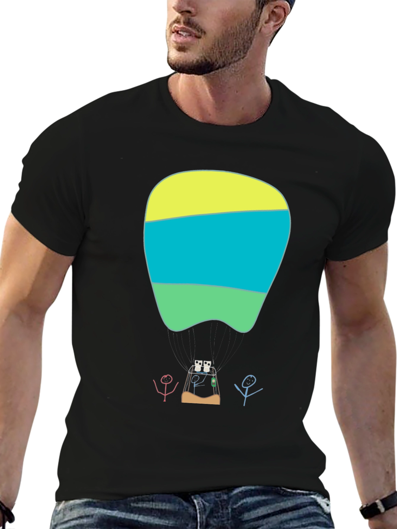 Abstract Dental Art Graphic Tee - Modern Black T-Shirt