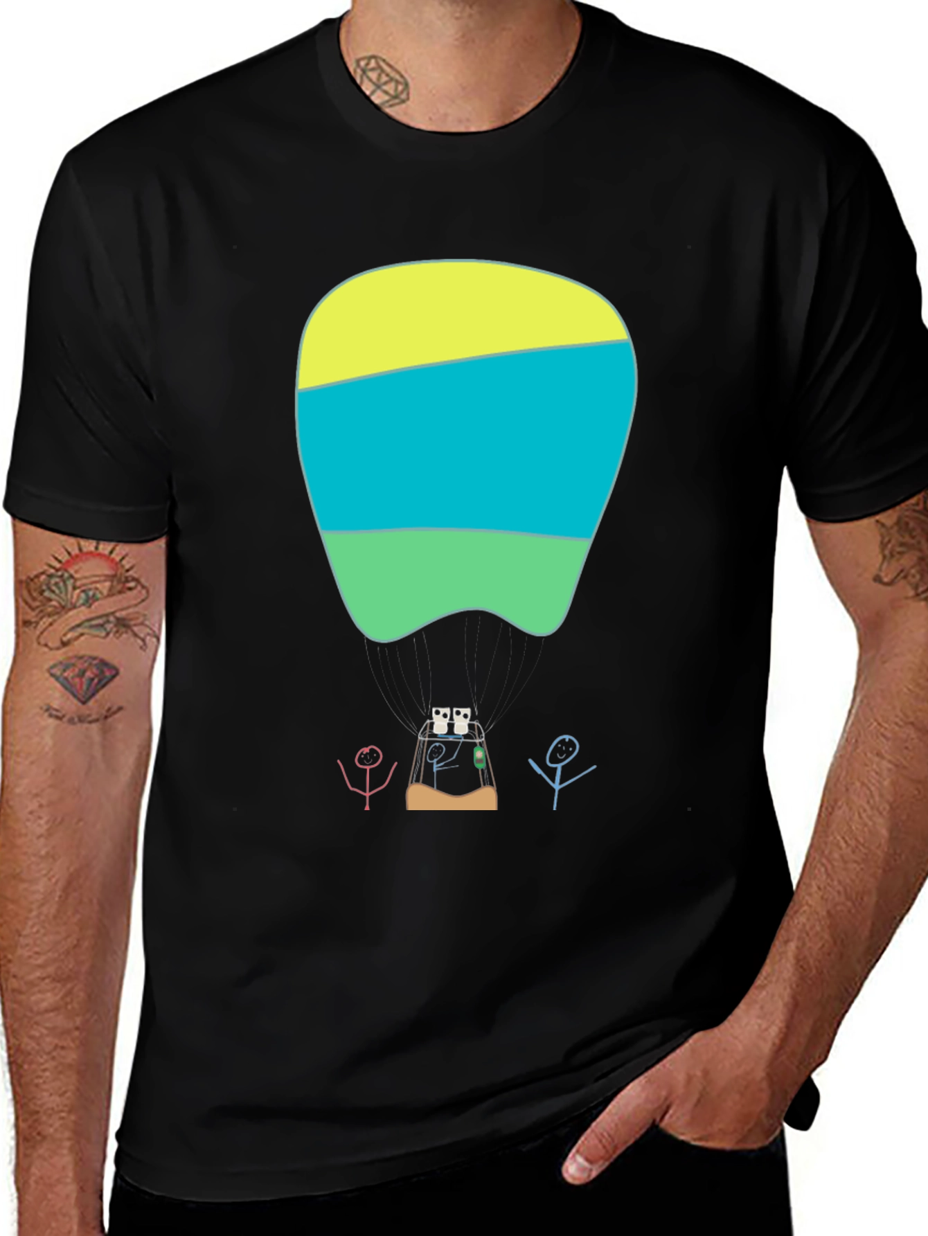 Abstract Dental Art Graphic Tee - Modern Black T-Shirt