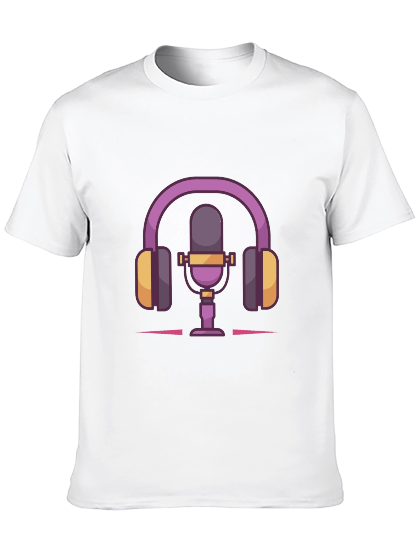 Podcast Life Tee: Headphones & Mic Graphic T-Shirt