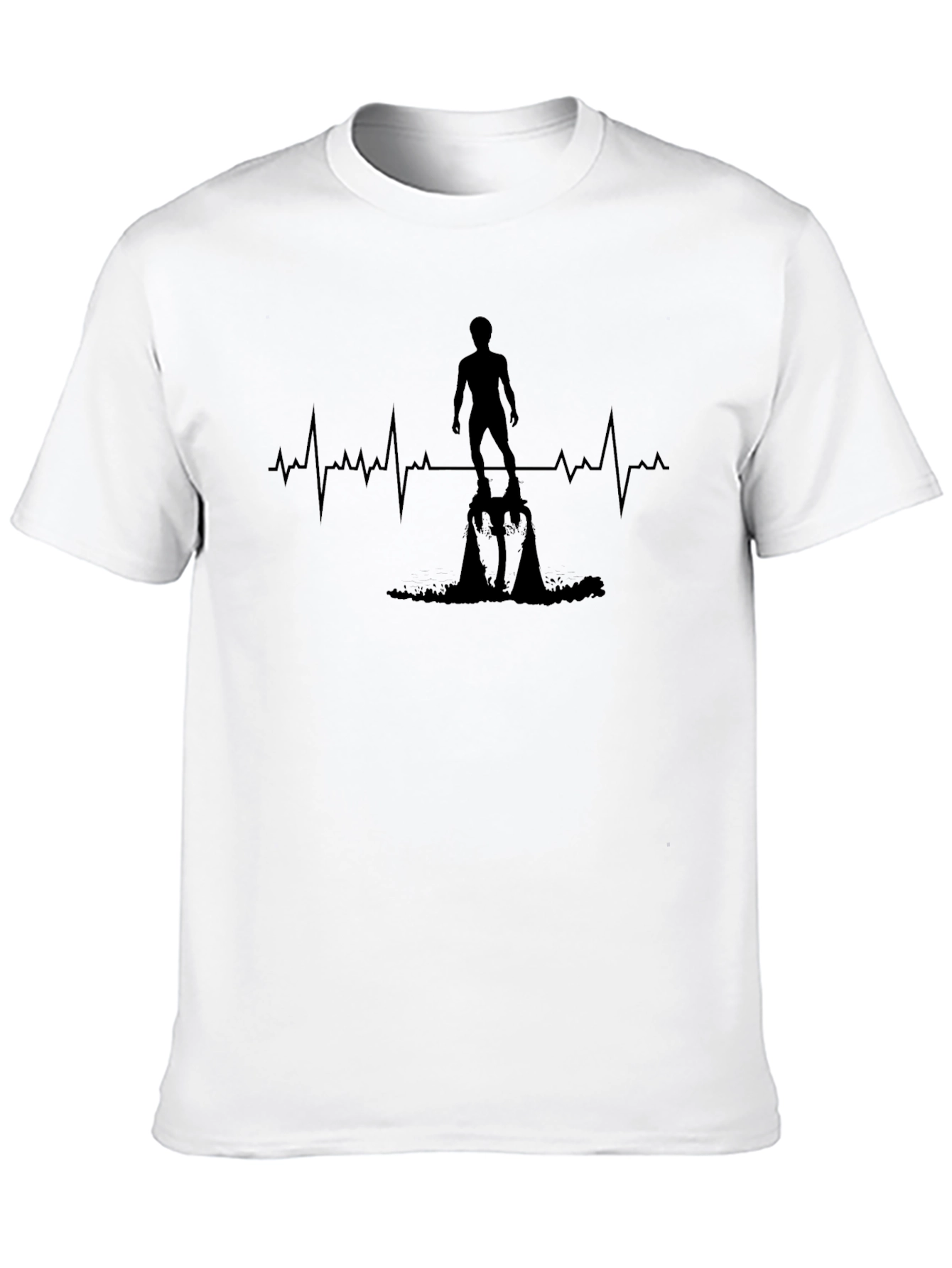 Heartbeat Surfer T-Shirt - Black Graphic Tee