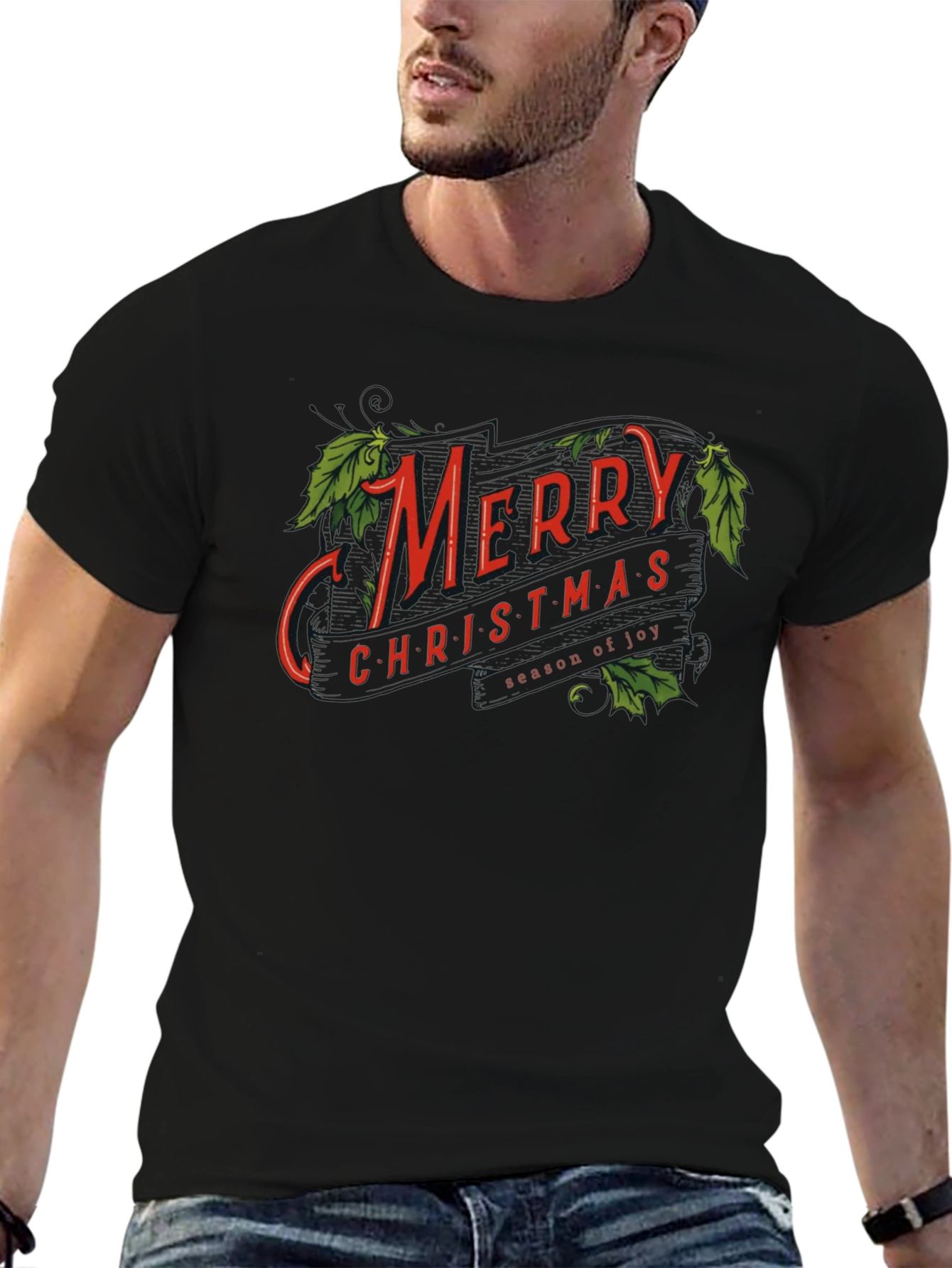 Merry Christmas Graphic T-Shirt Holiday Season Joy
