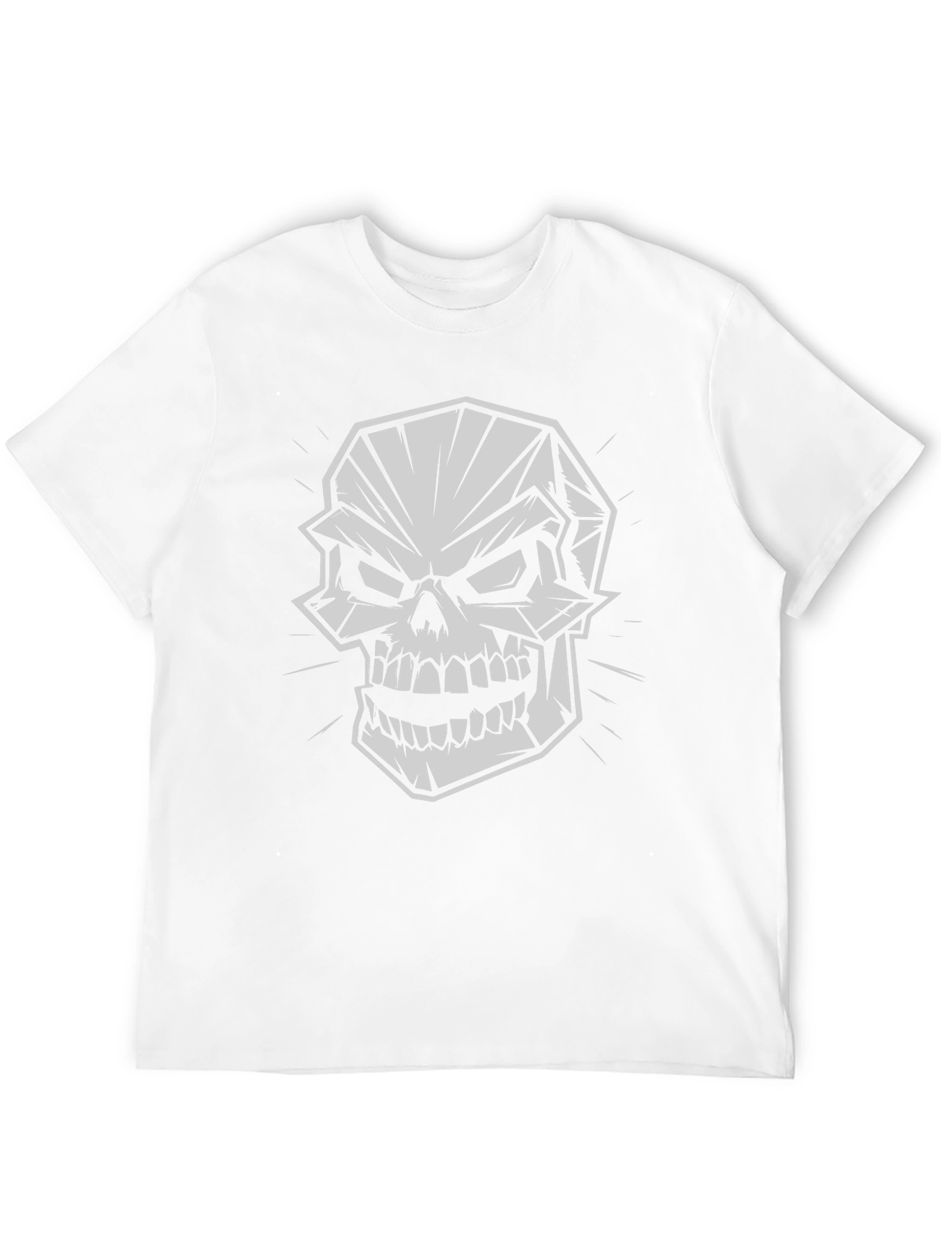 Geometric Skull Graphic Print Black T-Shirt