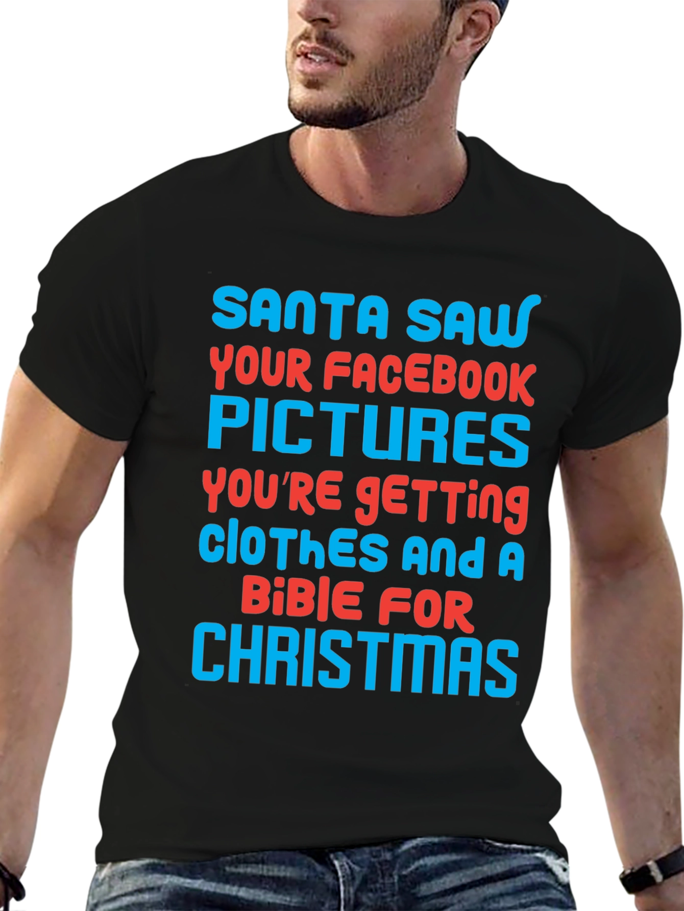 Funny Santa Facebook Pictures Christmas T-Shirt