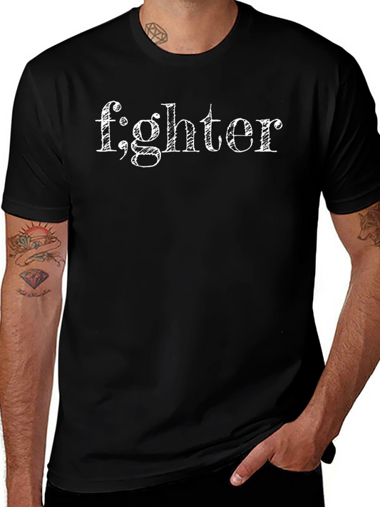 Fighter Semicolon T-Shirt - Unisex Cotton Blend Tee