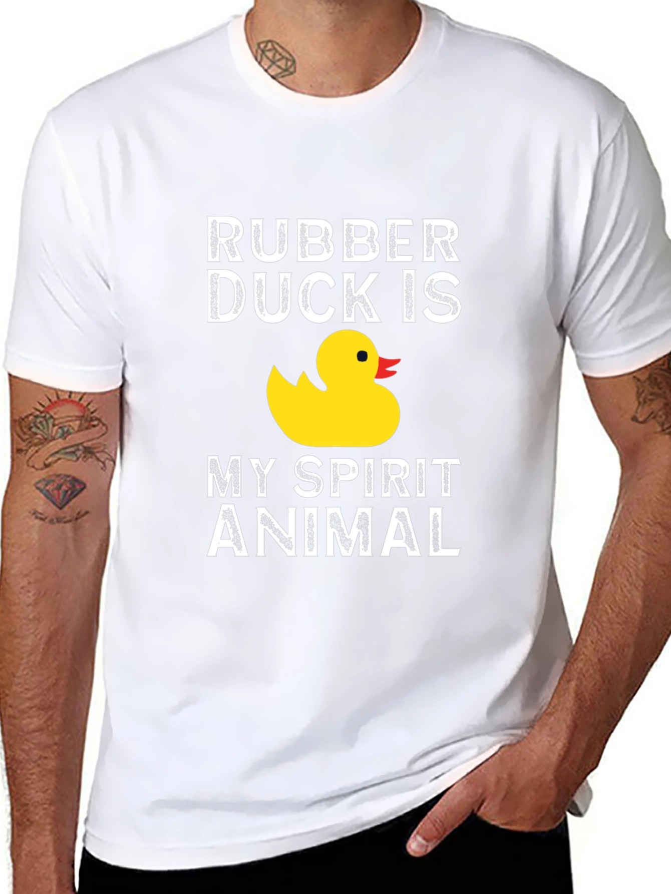Rubber Duck Spirit Animal Graphic T-Shirt - Black