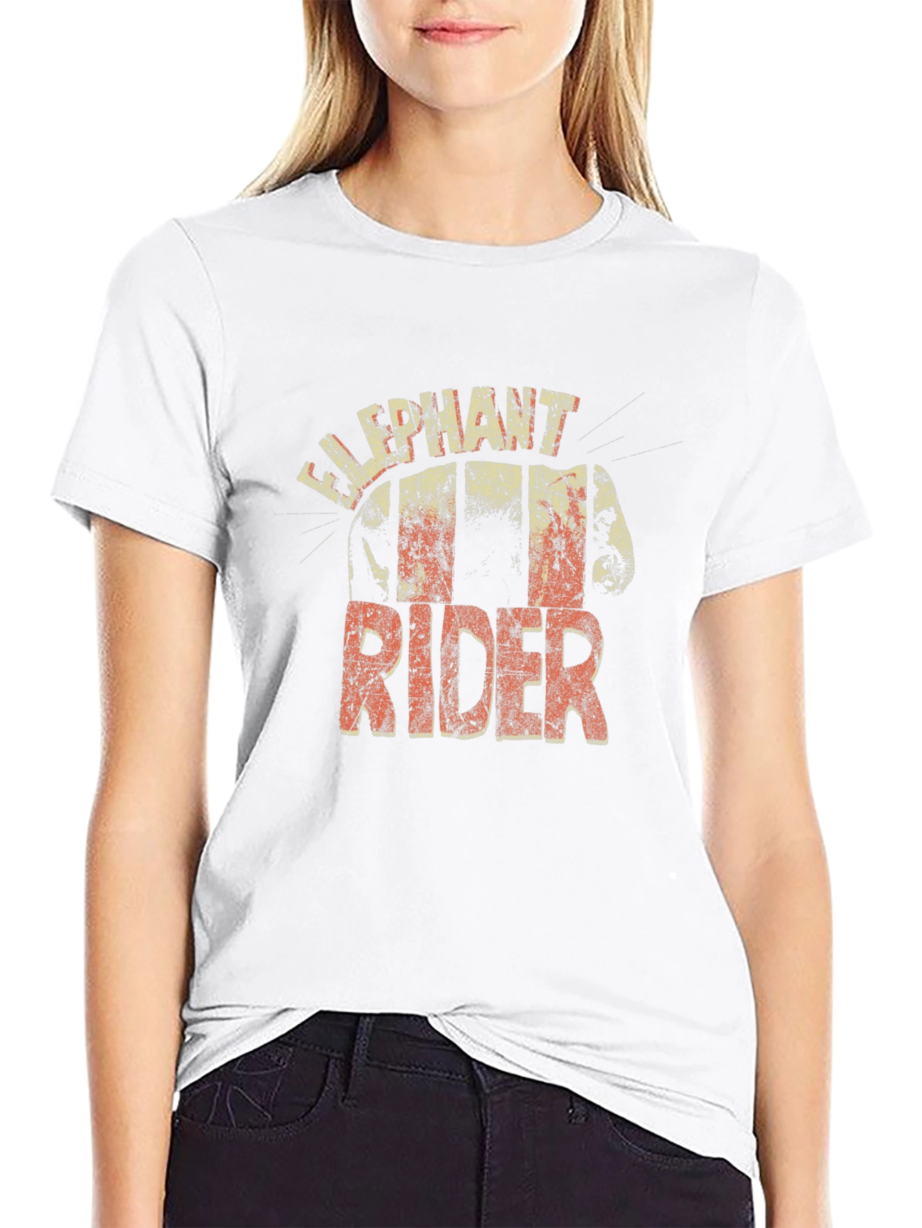 Elephant Rider Graphic Tee - Unique Distressed Design