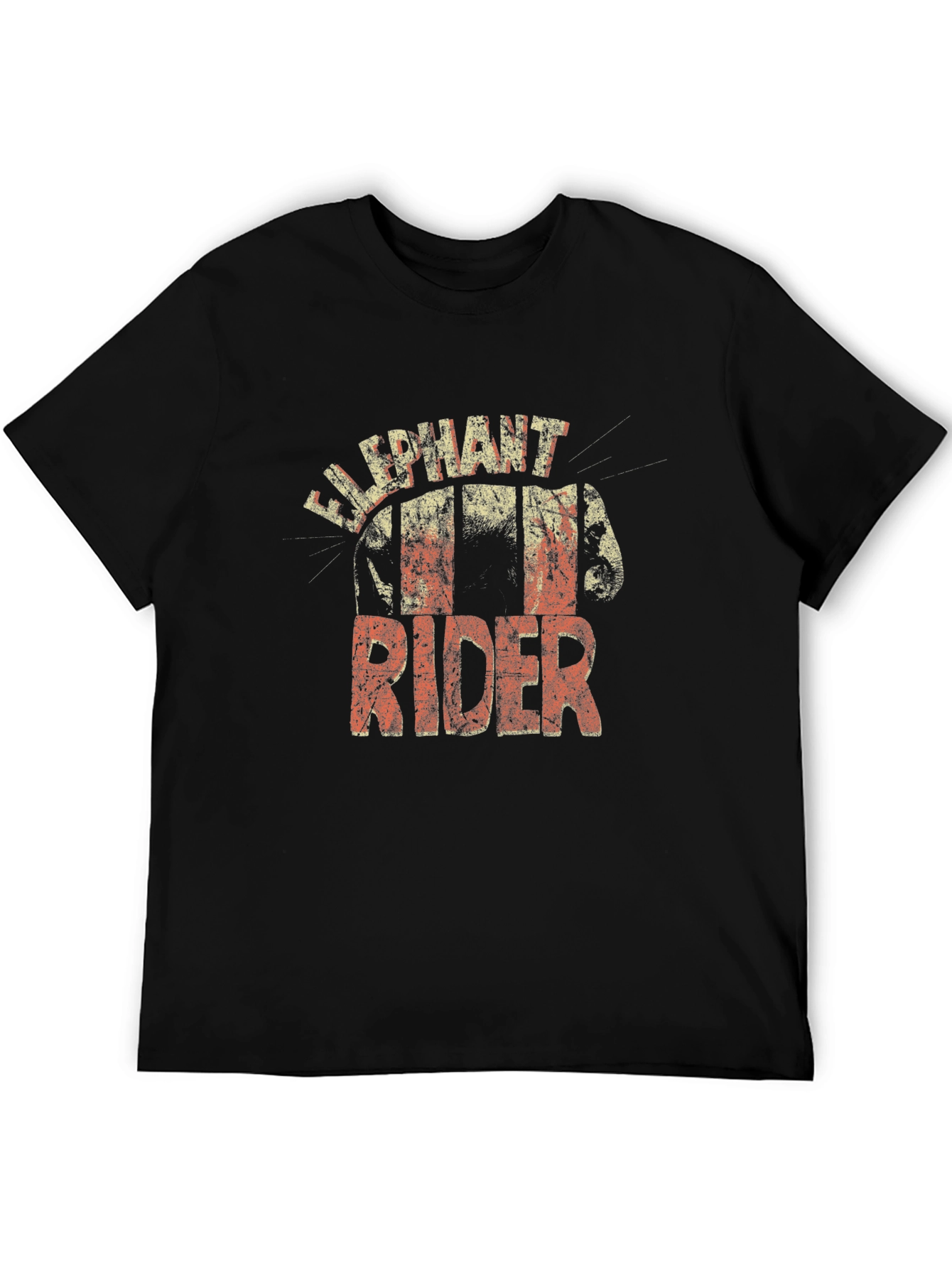 Elephant Rider Graphic Tee - Unique Distressed Design
