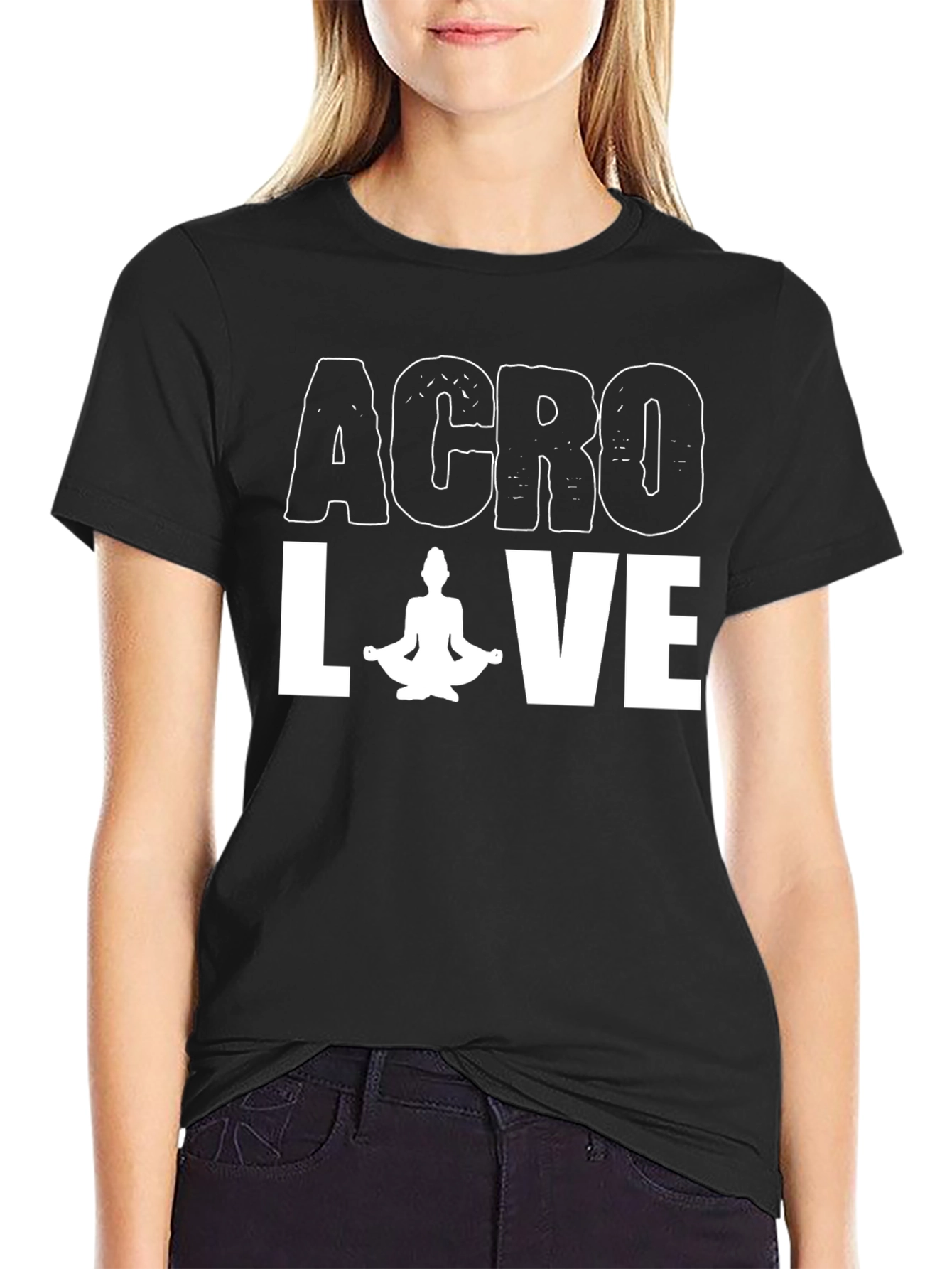 Acro Love Yoga Graphic Tee - Black