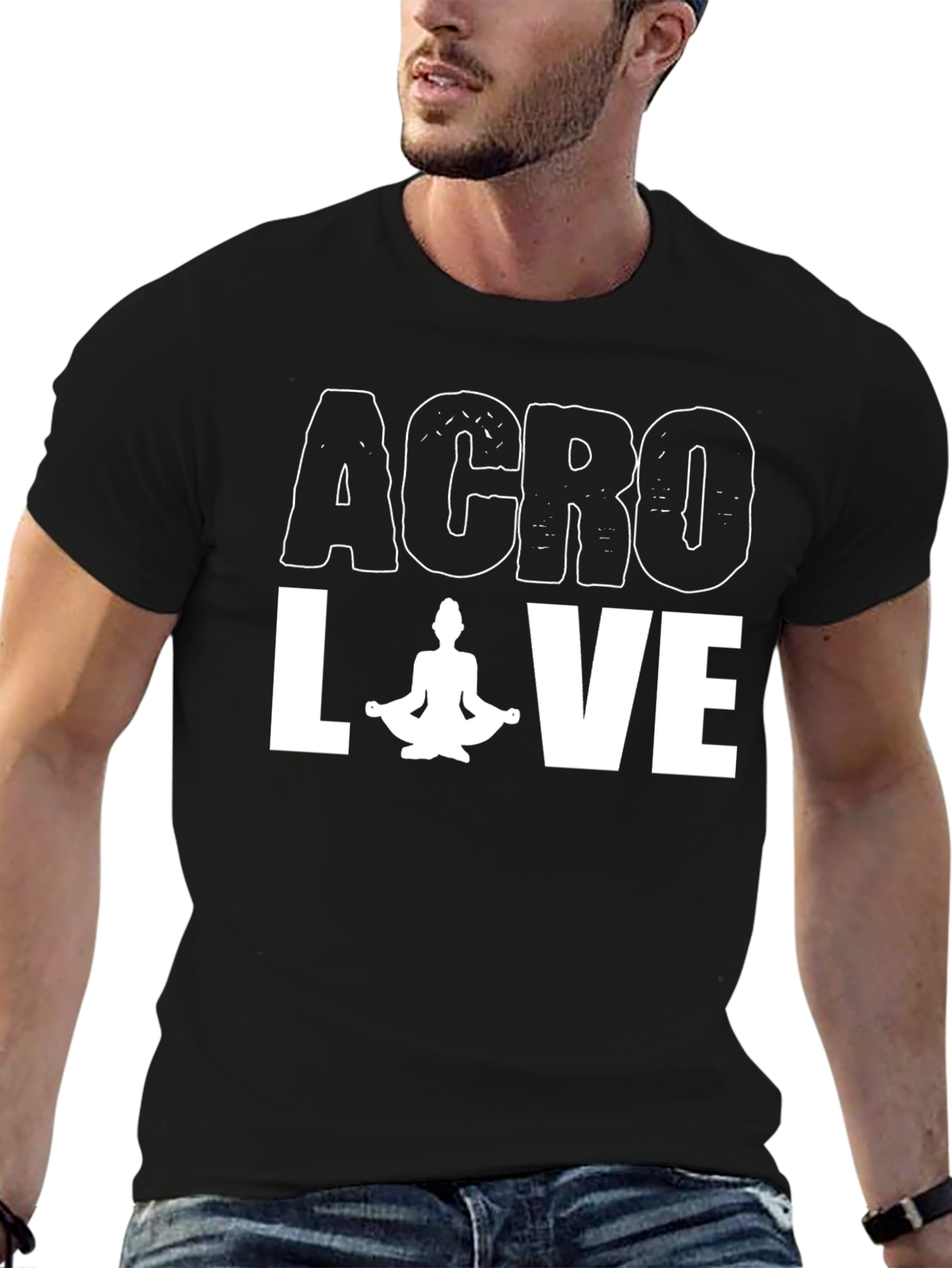 Acro Love Yoga Graphic Tee - Black