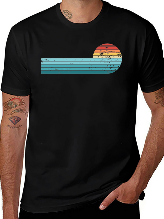 Retro Sunset Striped T-Shirt