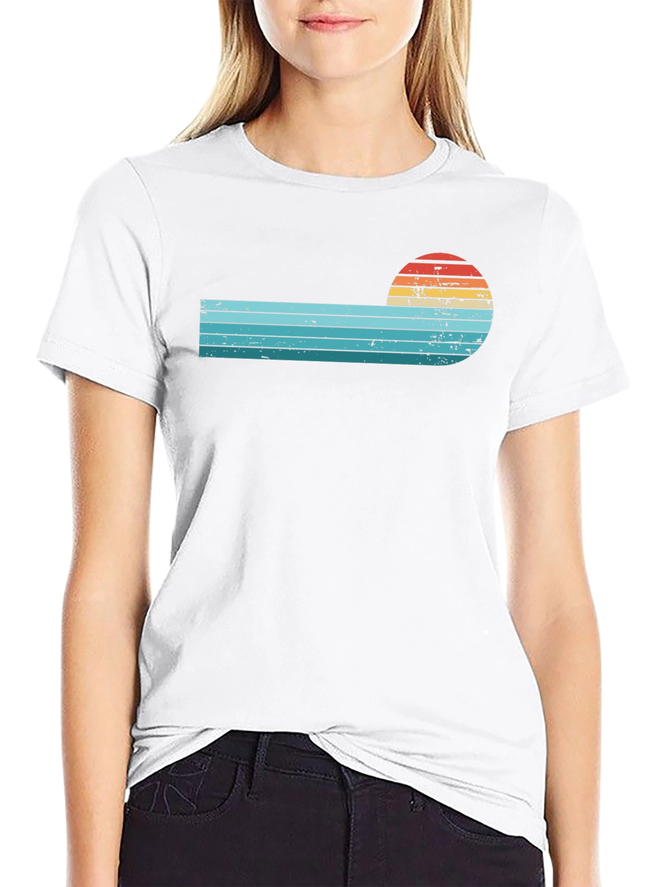 Retro Sunset Striped T-Shirt