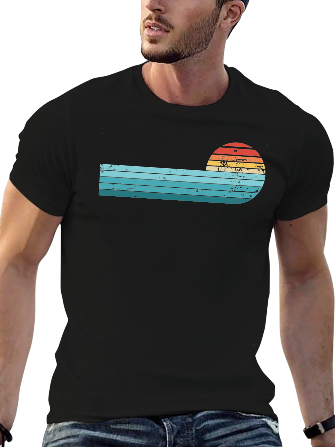 Retro Sunset Striped T-Shirt