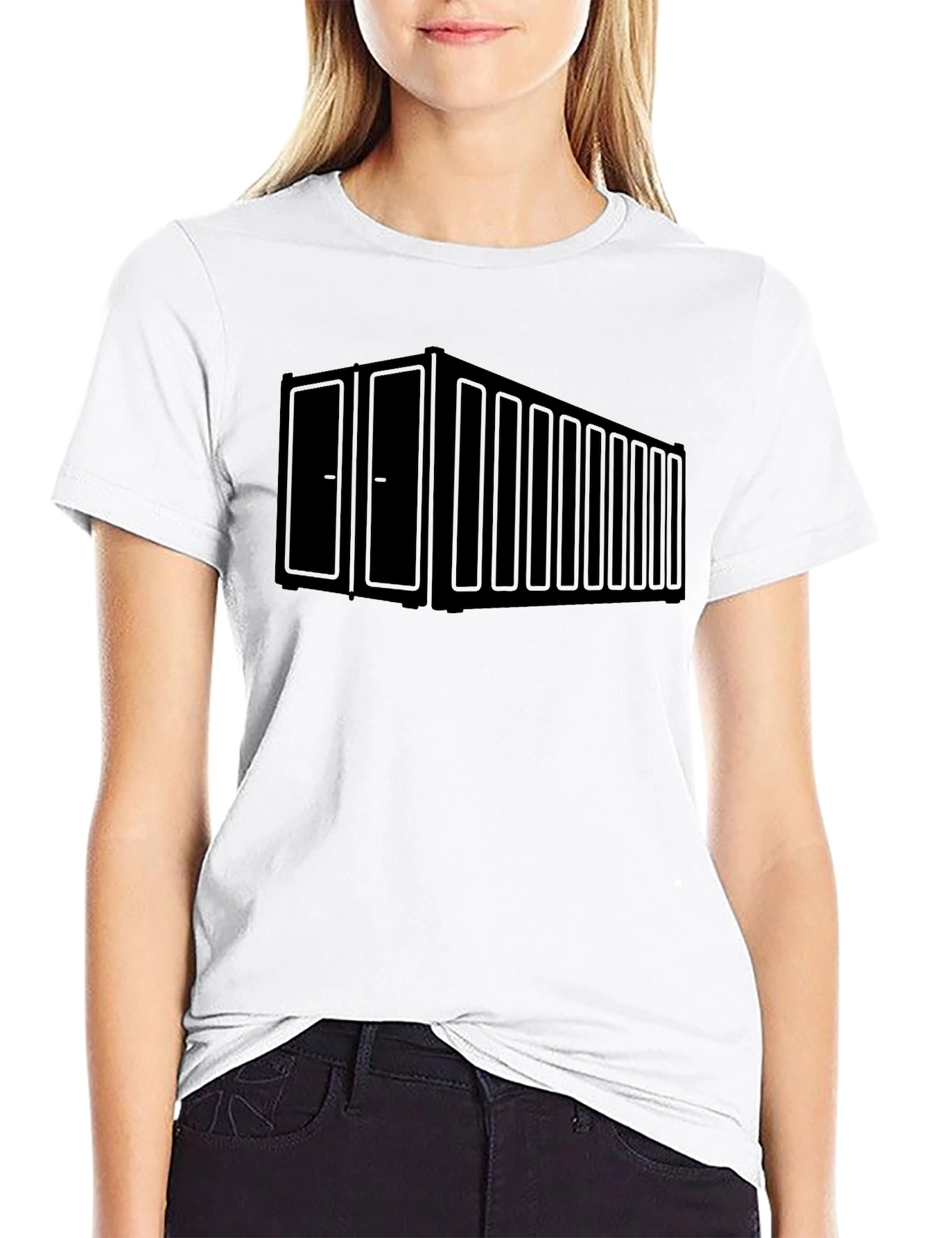Shipping Container Graphic Tee - Cool Black T-Shirt