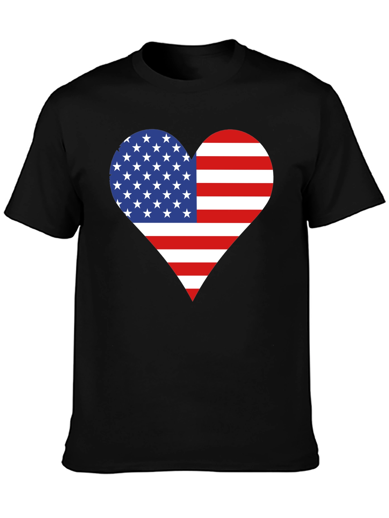 American Flag Heart T-Shirt - Patriotic USA Love Tee