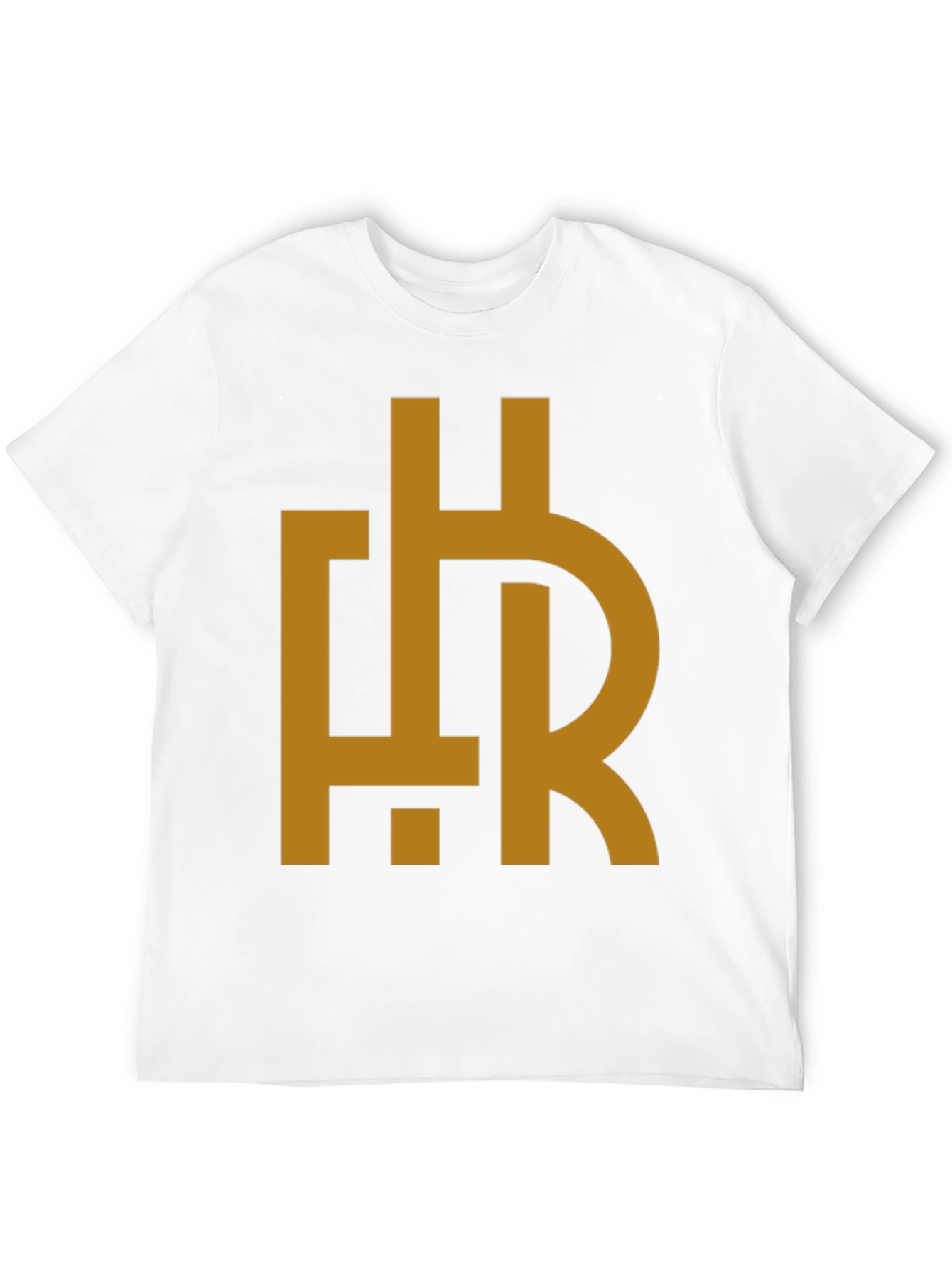 Abstract HR Gold Graphic Print Black T-Shirt