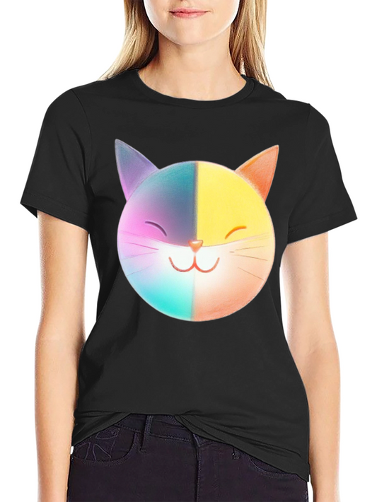 Rainbow Cat Graphic Tee - Soft Cotton Blend