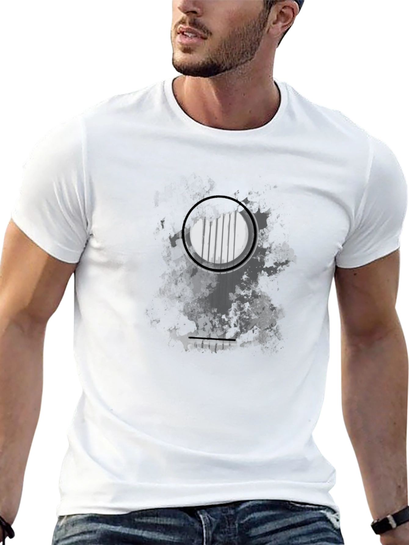 Abstract Guitar T-Shirt - Modern Graphic Tee