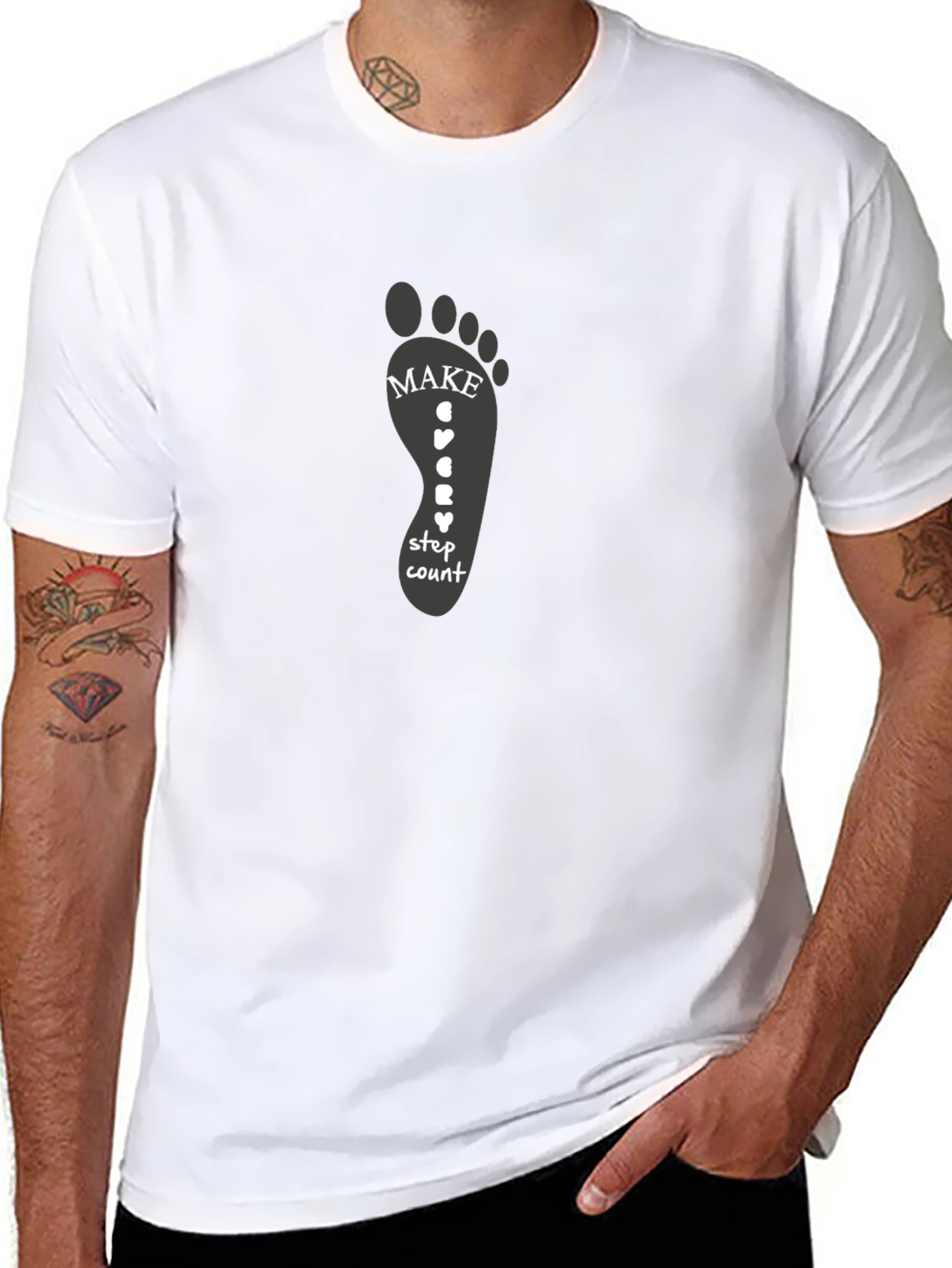 Footprint Motivation Tee - Make Every Step Count T-Shirt