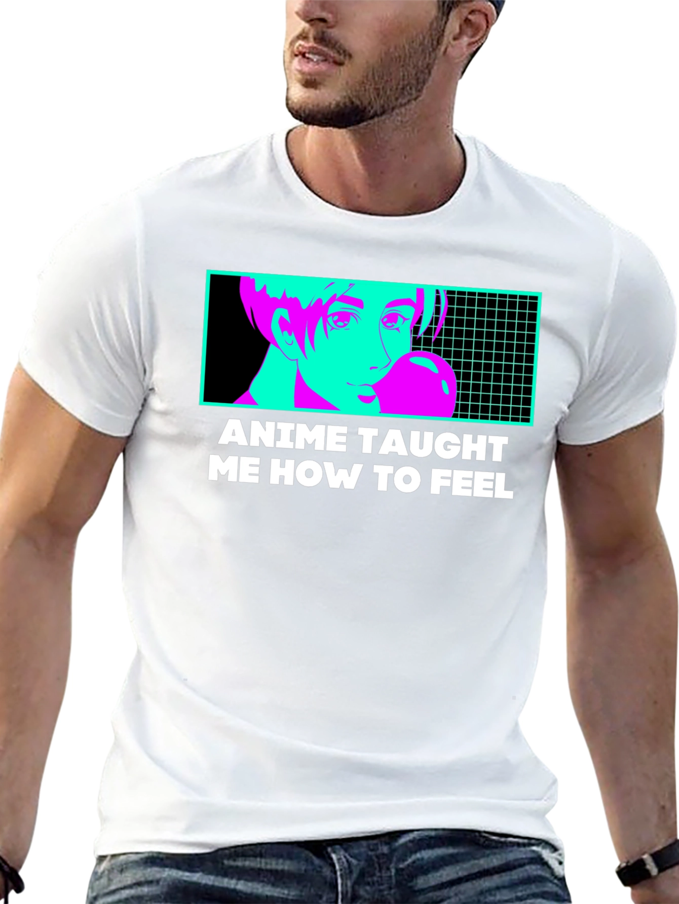 Anime Taught Me How to Feel Black T-Shirt