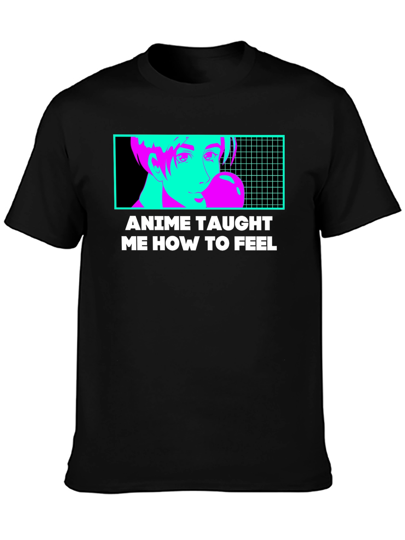 Anime Taught Me How to Feel Black T-Shirt