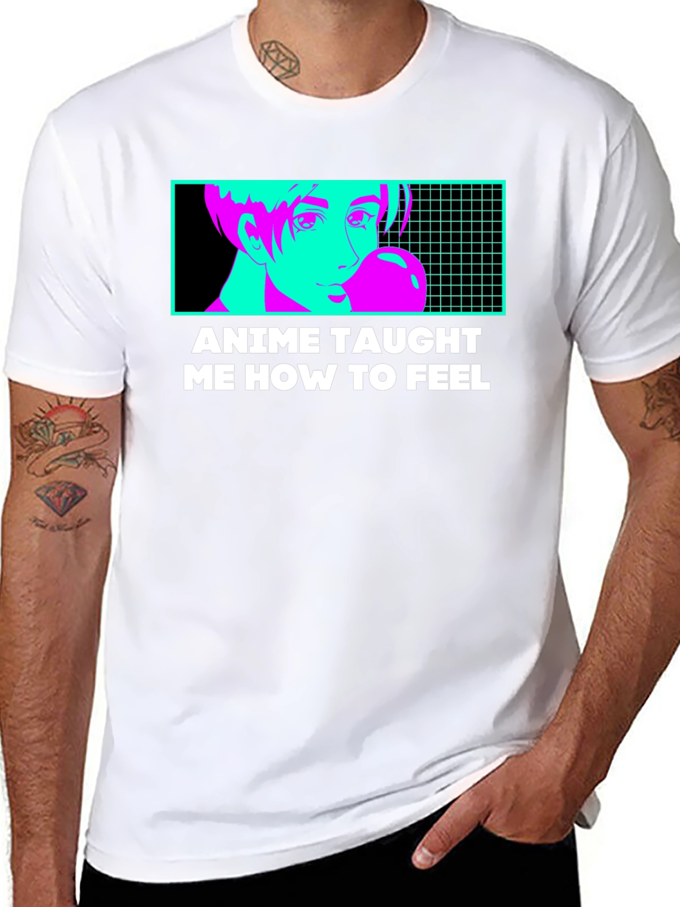 Anime Taught Me How to Feel Black T-Shirt