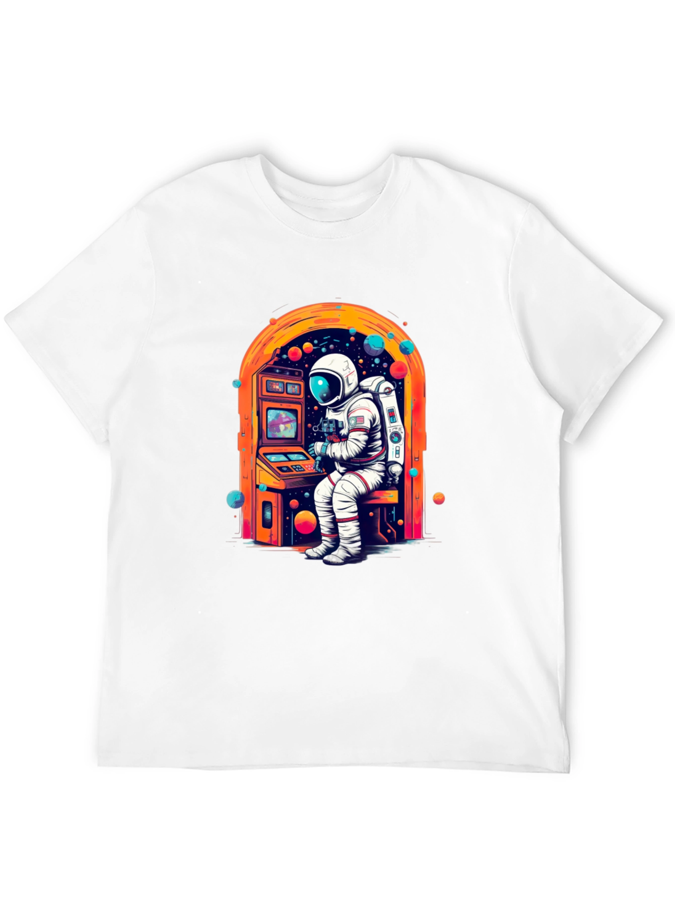 Astronaut Gamer Graphic Tee - Black Cotton T-Shirt