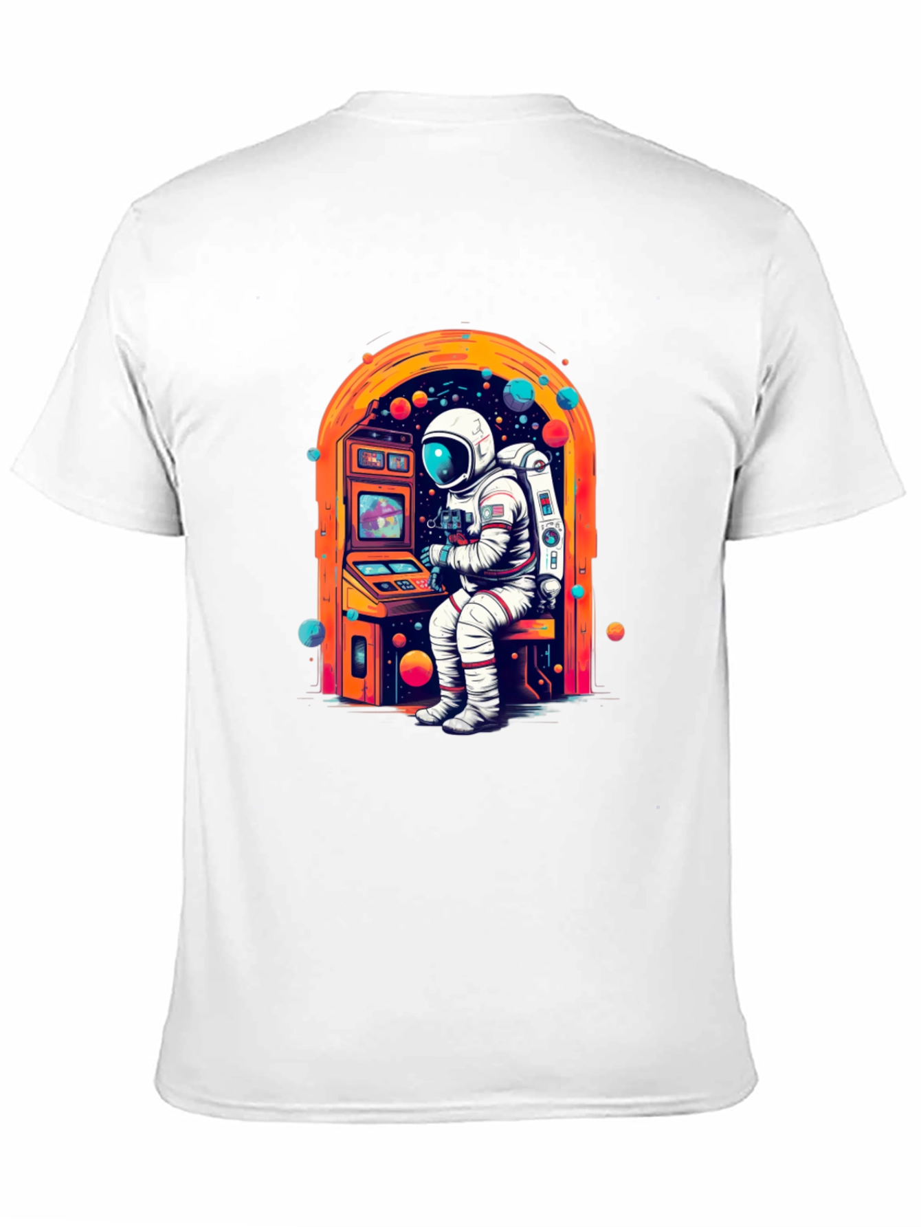 Astronaut Gamer Graphic Tee - Black Cotton T-Shirt