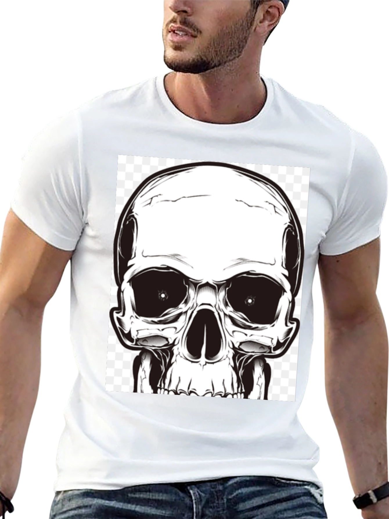 Skull Graphic T-Shirt - Bold Black Cotton Tee