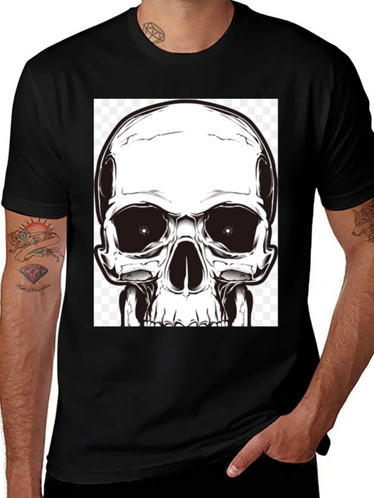Skull Graphic T-Shirt - Bold Black Cotton Tee