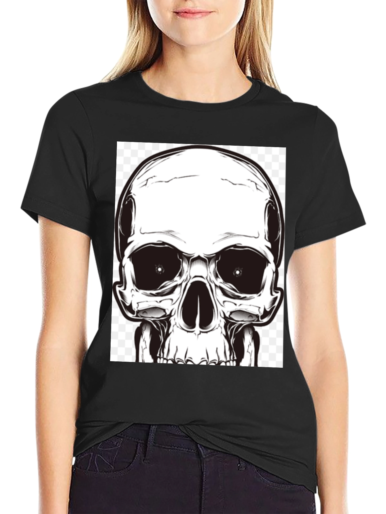 Skull Graphic T-Shirt - Bold Black Cotton Tee