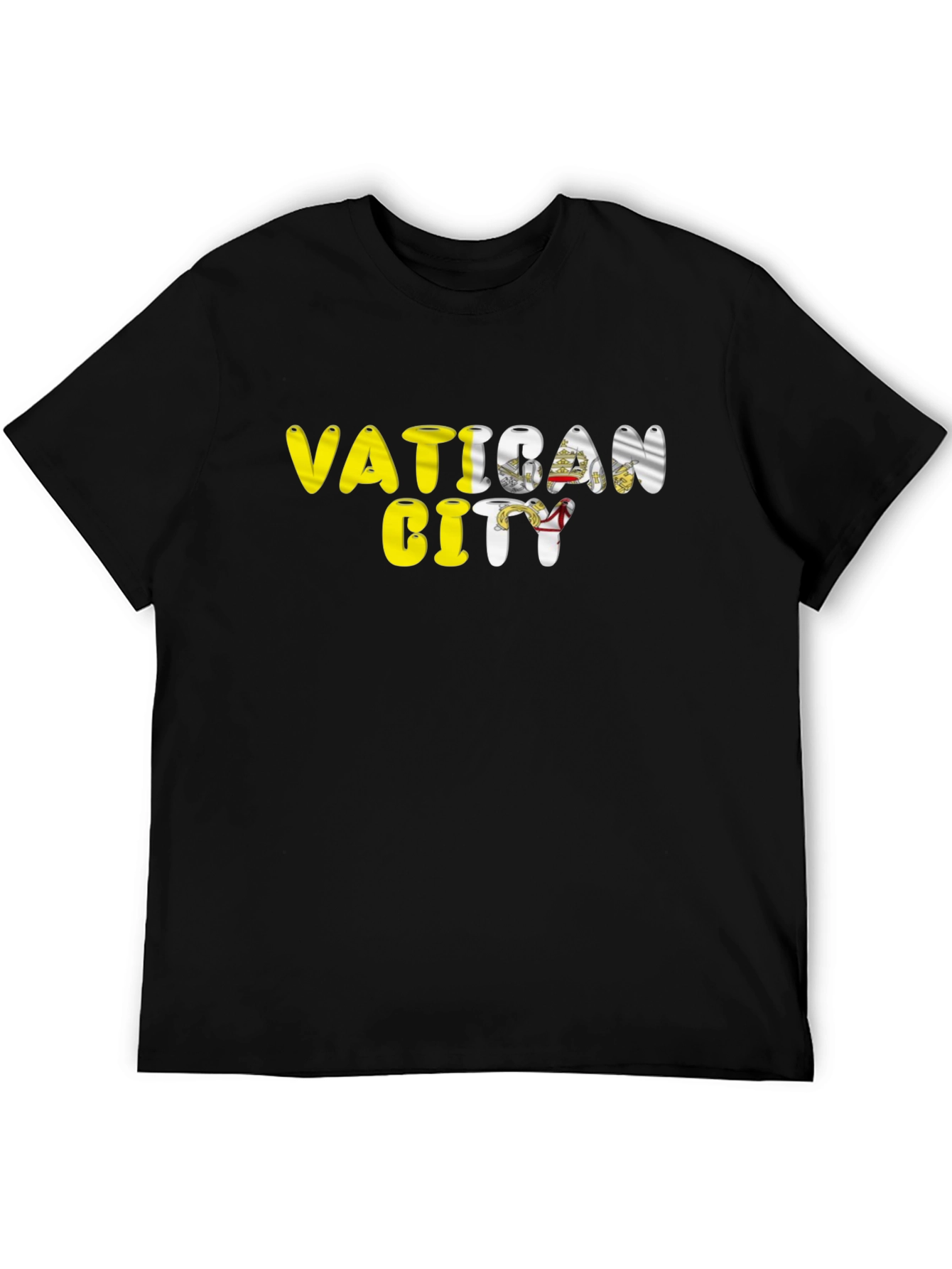 Vatican City Flag T-Shirt - Black Cotton Tee