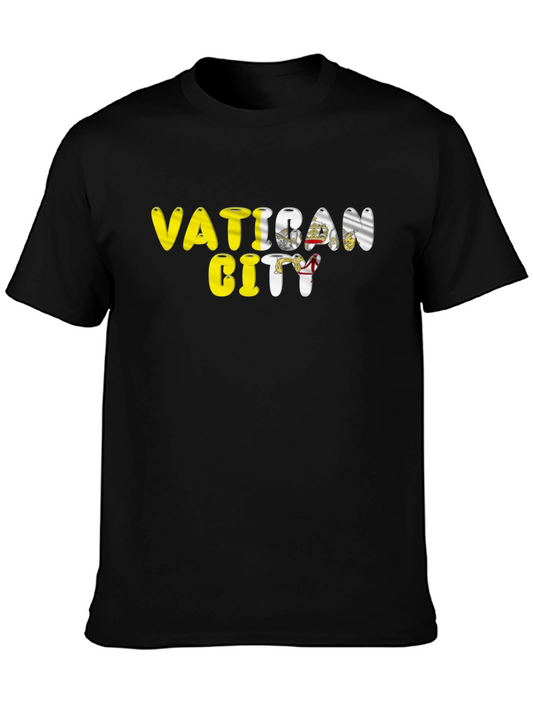 Vatican City Flag T-Shirt - Black Cotton Tee