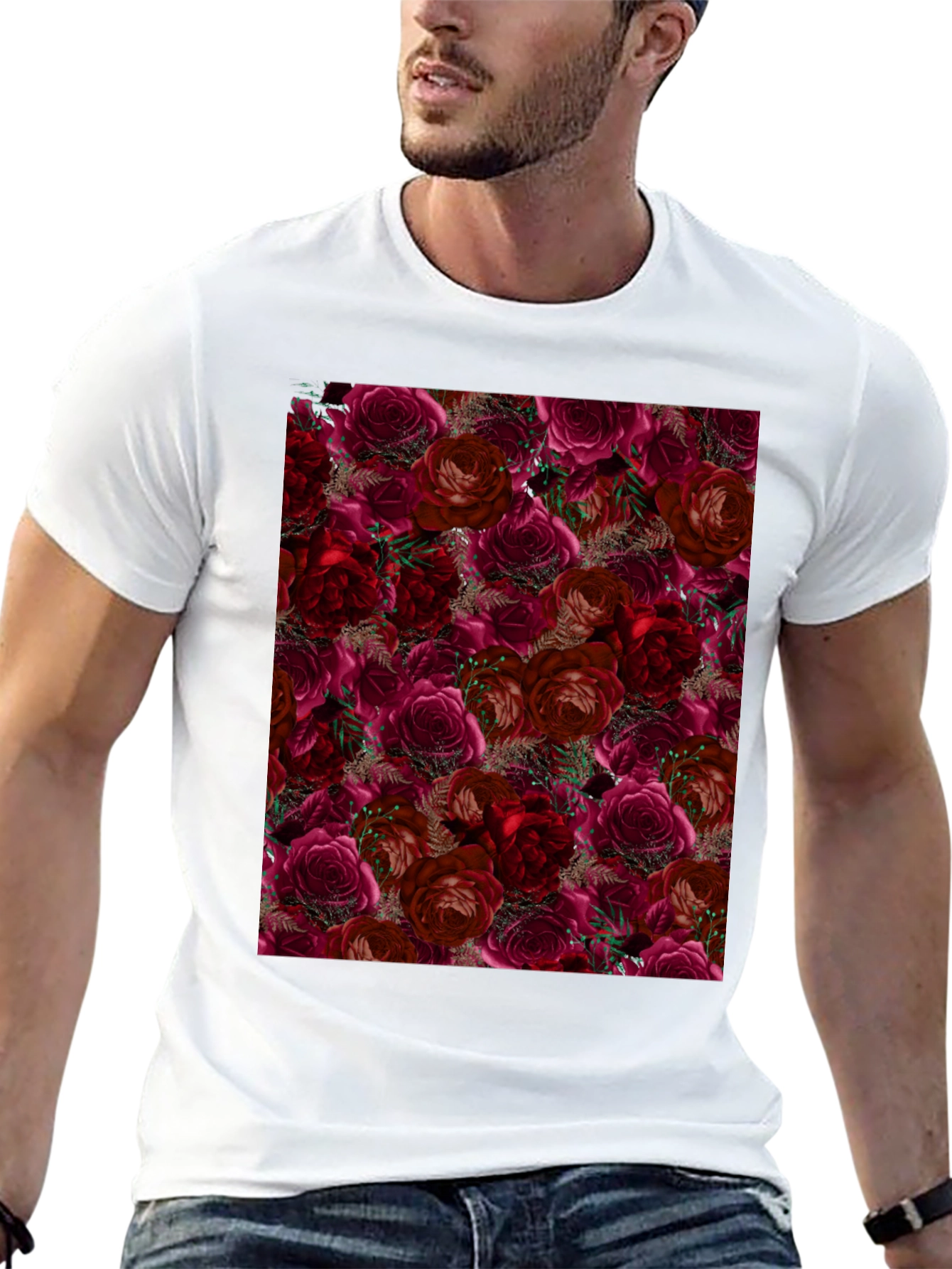 Floral Roses T-Shirt - Black