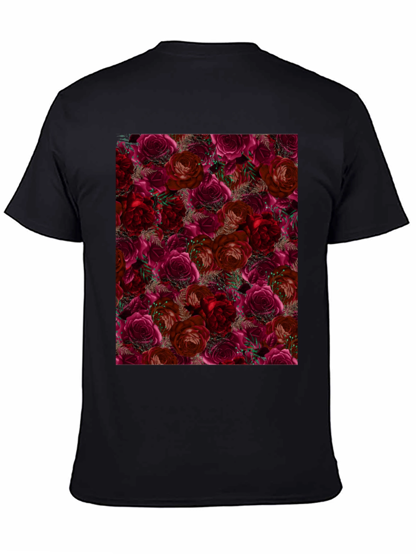 Floral Roses T-Shirt - Black