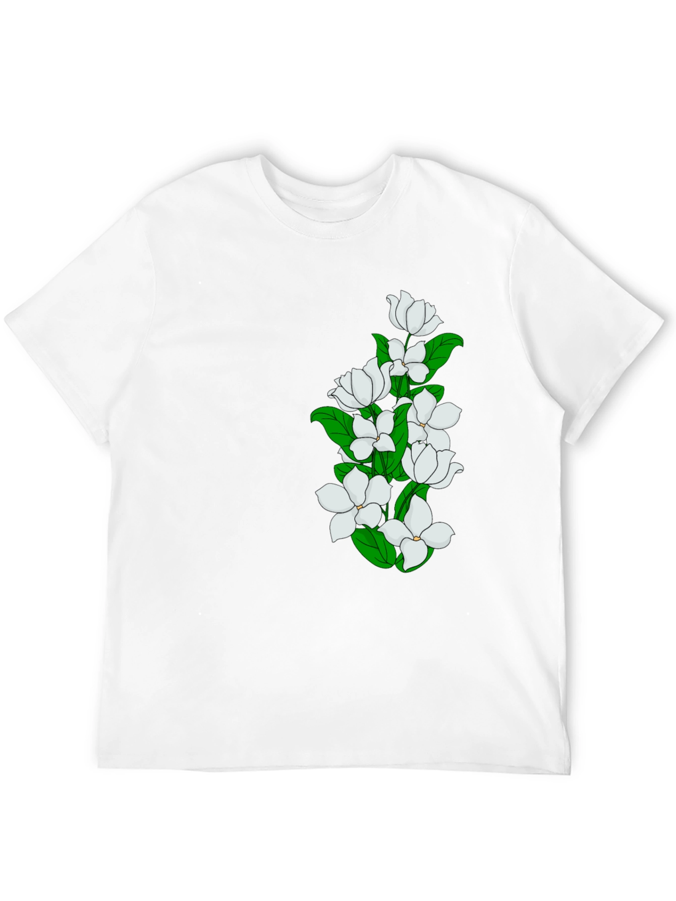 Elegant Black T-Shirt with Floral Design