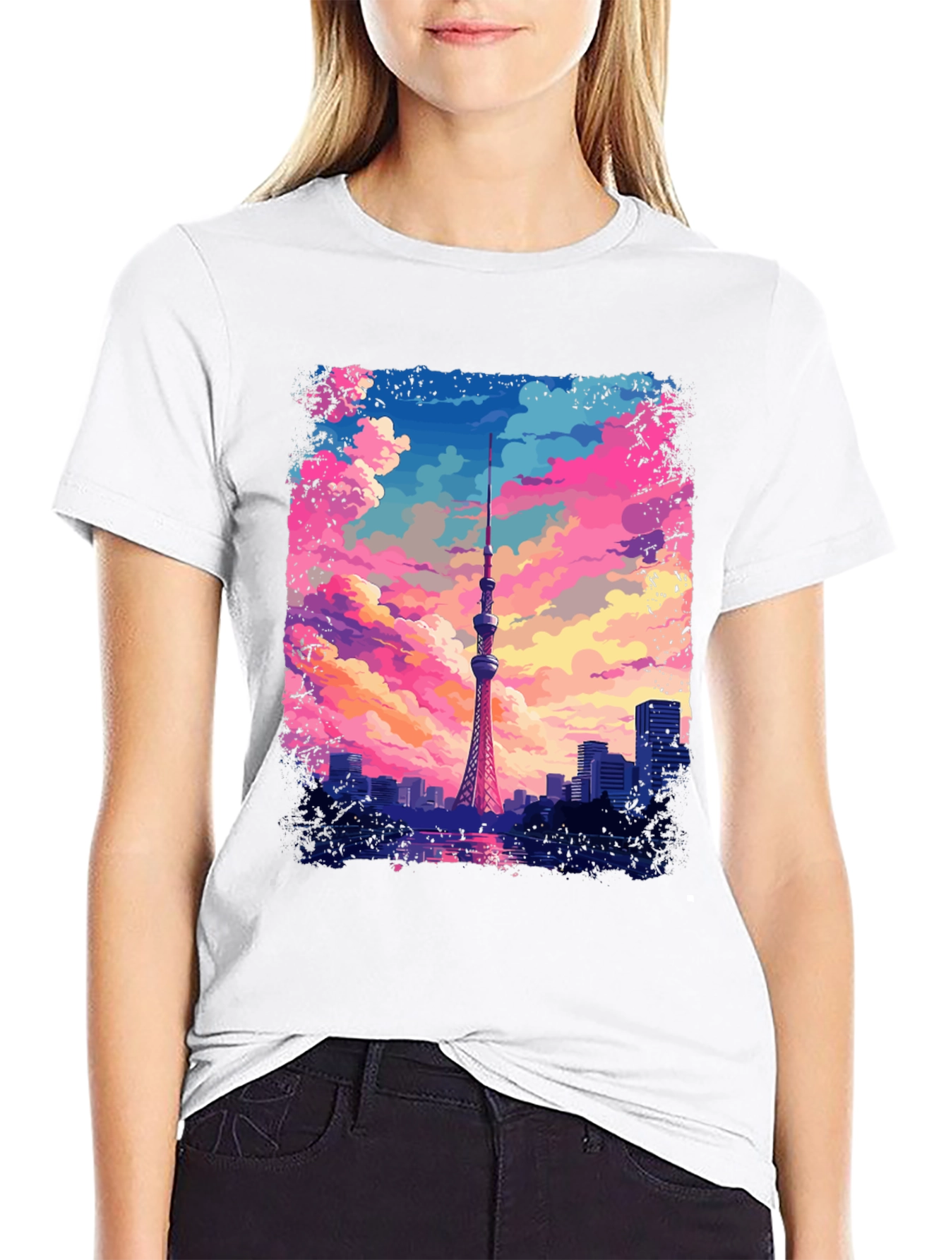 Tokyo Tower Anime T-Shirt - Artistic Graphic Tee