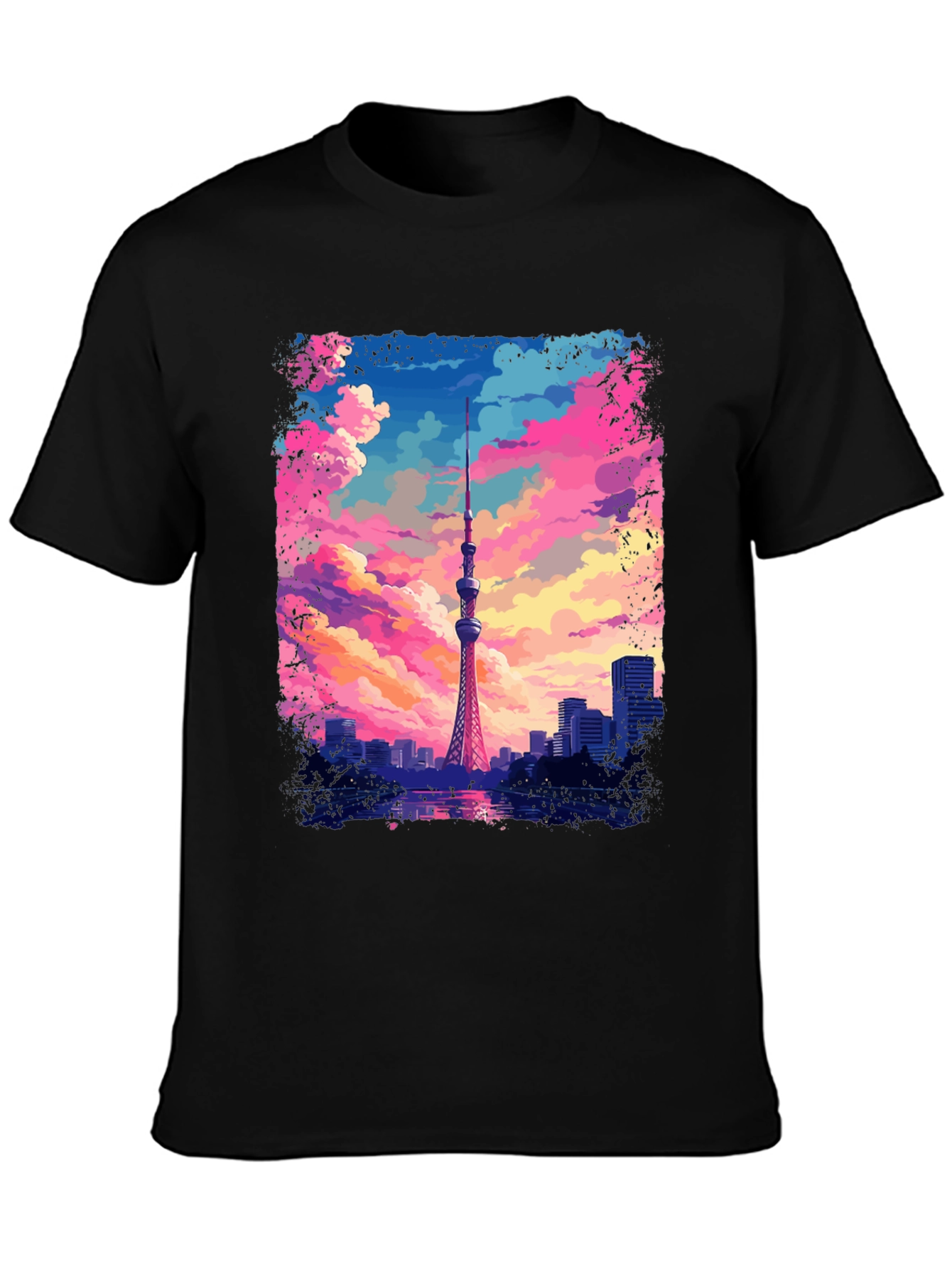 Tokyo Tower Anime T-Shirt - Artistic Graphic Tee