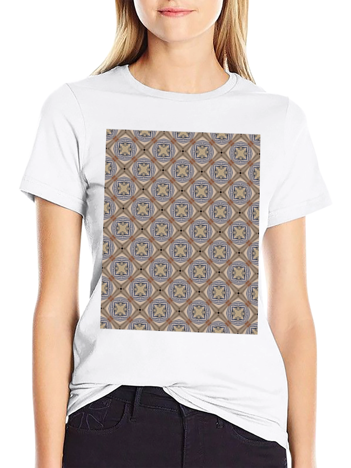 Patterned Black T-Shirt - Unique Design