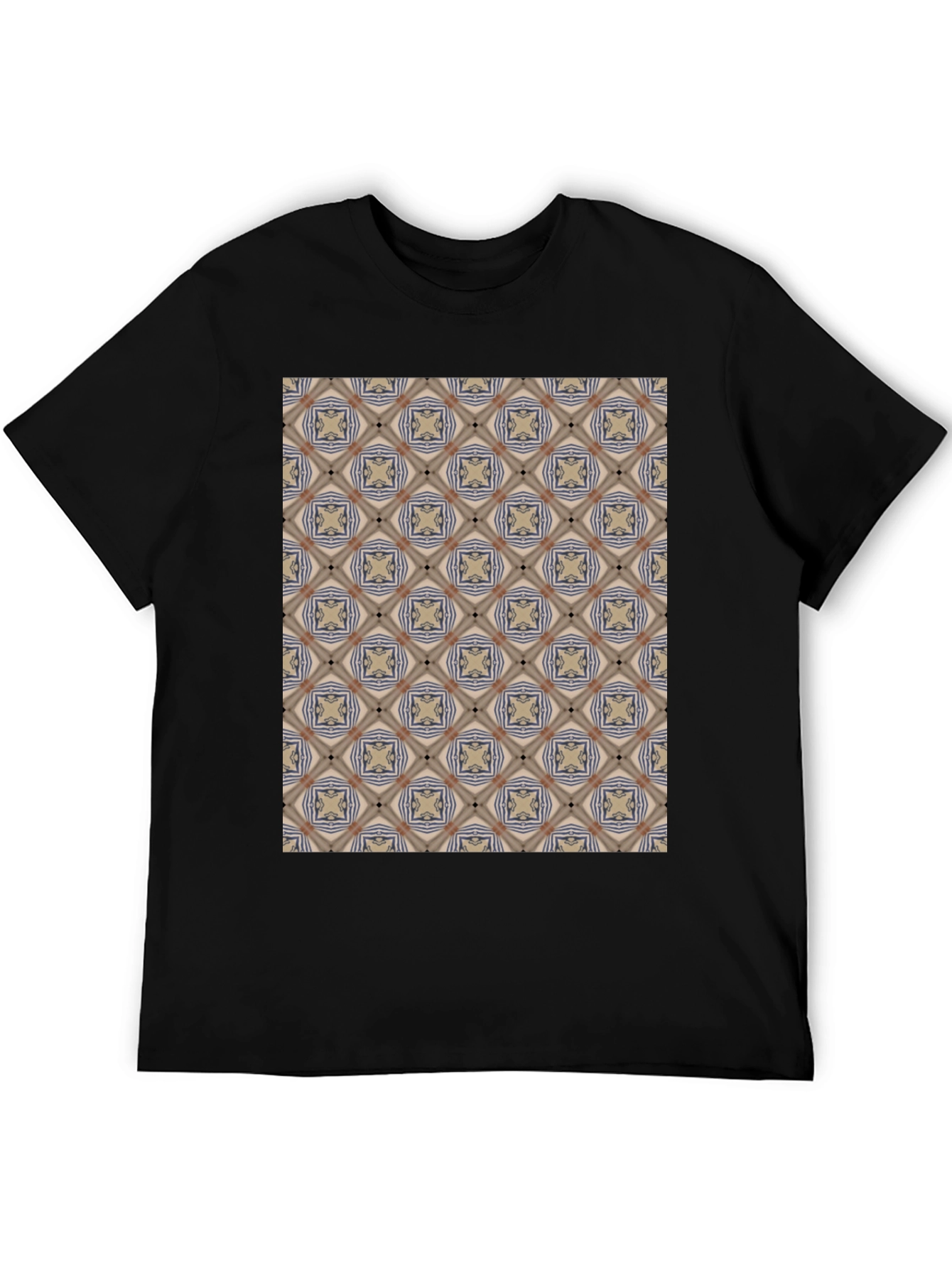 Patterned Black T-Shirt - Unique Design